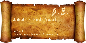 Jakubik Emánuel névjegykártya